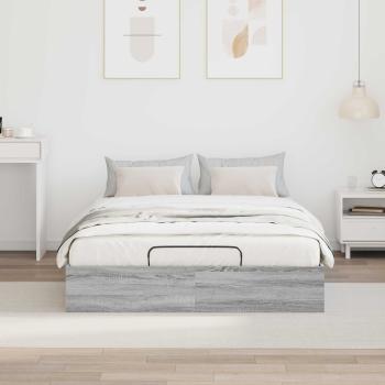 Ottoman Bettgestell Sonoma-Grau 203 x 140 x 25 cm Holzwerkstoff