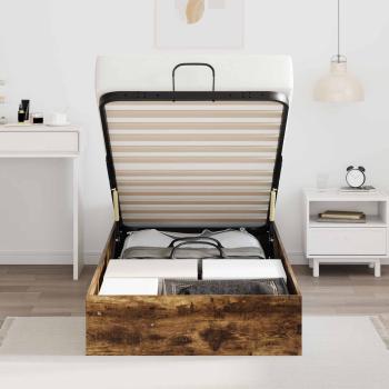 Ottoman Bettgestell Räuchereiche 203 x 90 x 25 cm Holzwerkstoff