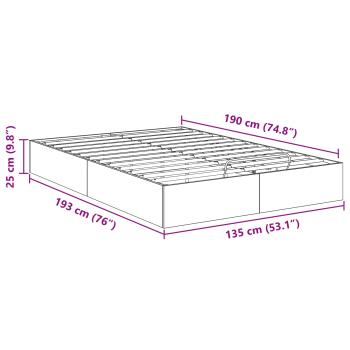 Ottoman Bettgestell Altholz 193 x 135 x 25 cm Holzwerkstoff