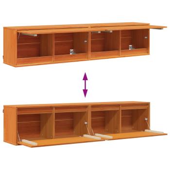 Wandschrank Wandhalterung 2 Stk. Wachsbraun 80 x 30 x 35 cm
