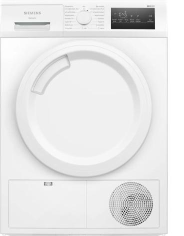 ARDEBO.de Siemens WT43N203 iQ300 8kg EEK: G Kondensationstrockner, 60 m breit, softDry-Trommelsystem, Outdoor-Programm, Knitterschutz, weiß
