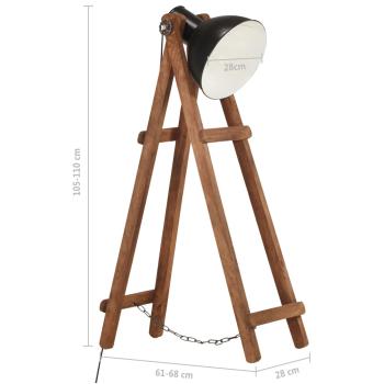 Stehlampe Schwarz Mango Massivholz E27