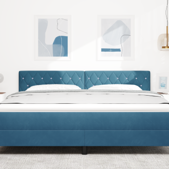 LED Kopfteil mit LED-Lichtleisten Dunkelblau 180 cm Polyester
