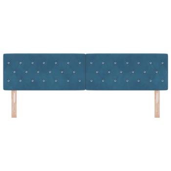 LED Kopfteil mit LED-Lichtleisten Dunkelblau 180 cm Polyester