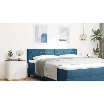 LED Kopfteil mit LED-Lichtleisten Dunkelblau 180 cm Polyester