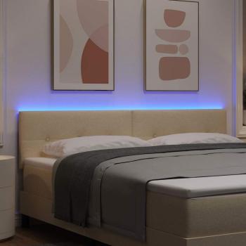 LED Kopfteil mit LED-Lichtleisten Creme 180 cm Polyester