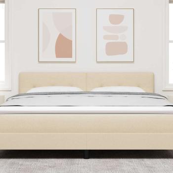 LED Kopfteil mit LED-Lichtleisten Creme 180 cm Polyester