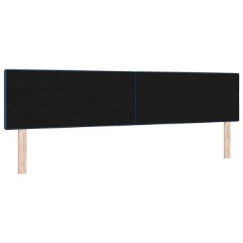 LED Kopfteil mit LED-Lichtleisten Blau 200 cm Polyester