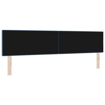 LED Kopfteil mit LED-Lichtleisten Blau 200 cm Polyester