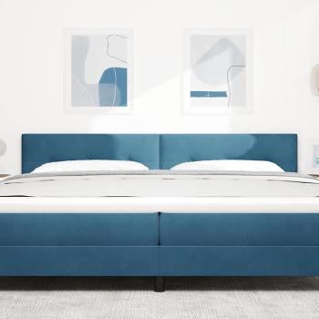 LED Kopfteil mit LED-Lichtleisten Blau 200 cm Polyester
