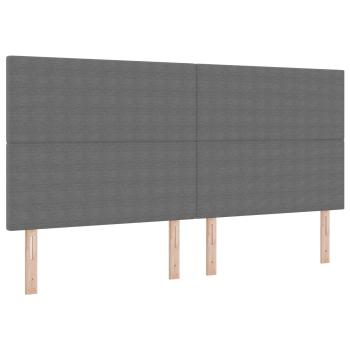 LED Kopfteil mit LED-Lichtleisten Hellgrau 200 cm Polyester