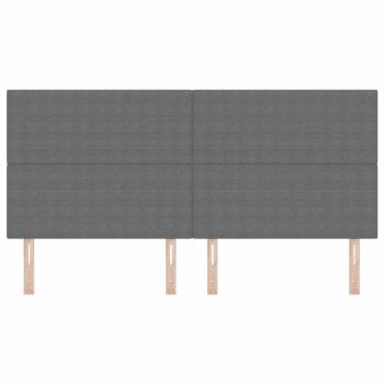 LED Kopfteil mit LED-Lichtleisten Hellgrau 200 cm Polyester