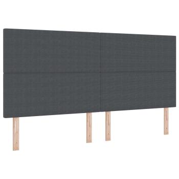 LED Kopfteil mit LED-Lichtleisten Dunkelgrau 200 cm Cordstoff