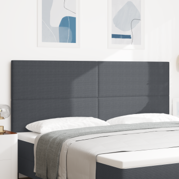LED Kopfteil mit LED-Lichtleisten Dunkelgrau 200 cm Cordstoff