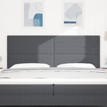 LED Kopfteil mit LED-Lichtleisten Dunkelgrau 200 cm Cordstoff