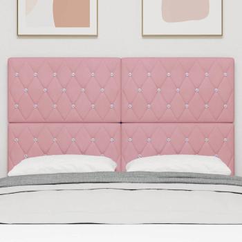 LED Kopfteil mit LED-Lichtleisten Rosa 144 cm Polyester