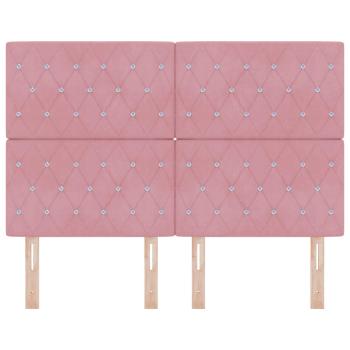 LED Kopfteil mit LED-Lichtleisten Rosa 144 cm Polyester