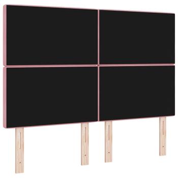 LED Kopfteil mit LED-Lichtleisten Rosa 144 cm Polyester