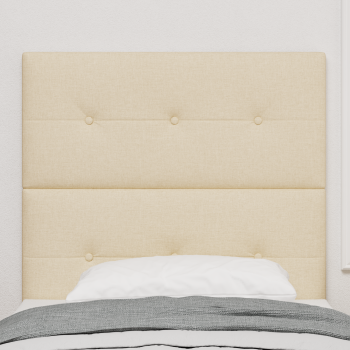 LED Kopfteil mit LED-Lichtleisten Creme 90 cm Stoff