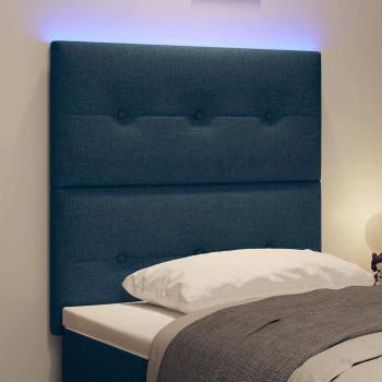 LED Kopfteil mit LED-Lichtleisten Blau 100 cm Polyester