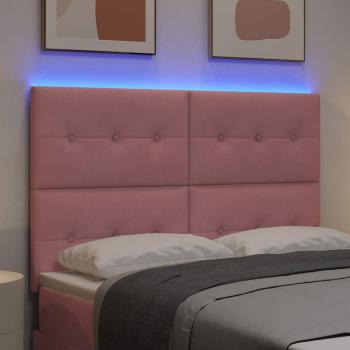LED Kopfteil mit LED-Lichtleisten Rosa 160 cm Polyester