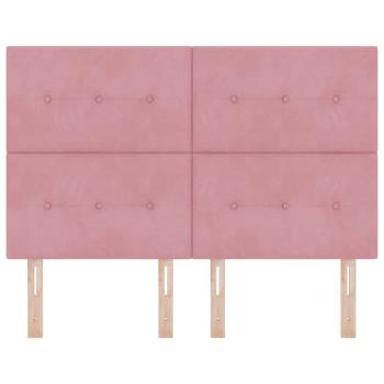 LED Kopfteil mit LED-Lichtleisten Rosa 160 cm Polyester