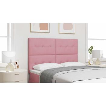 LED Kopfteil mit LED-Lichtleisten Rosa 160 cm Samt