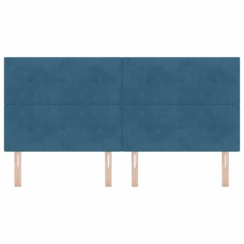 LED Kopfteil mit LED-Lichtleisten Blau 200 cm Samt