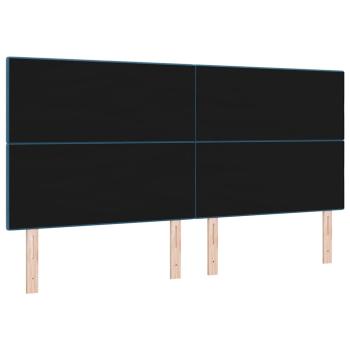 LED Kopfteil mit LED-Lichtleisten Blau 200 cm Polyester