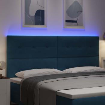 LED Kopfteil mit LED-Lichtleisten Blau 200 cm Polyester
