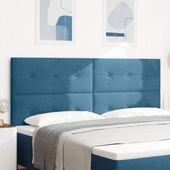 LED Kopfteil mit LED-Lichtleisten Blau 200 cm Samt