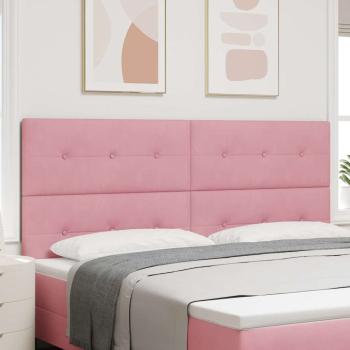 LED Kopfteil mit LED-Lichtleisten Rosa 200 cm Samt