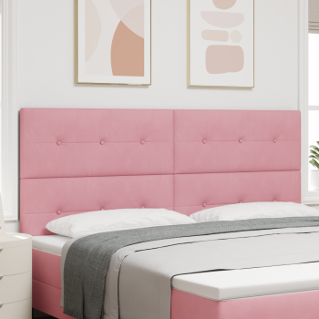 LED Kopfteil mit LED-Lichtleisten Rosa 200 cm Samt