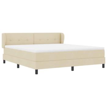 Boxspringbett mit Matratze Creme 180 x 200 cm Stoff