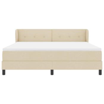Boxspringbett mit Matratze Creme 180 x 200 cm Stoff