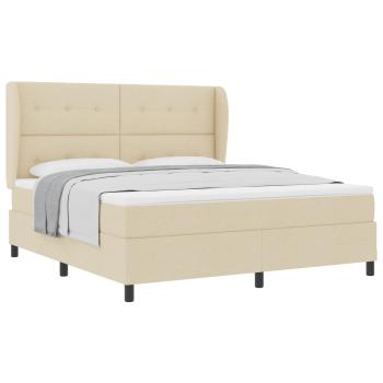 Boxspringbett mit Matratze Creme 180 x 200 cm Stoff