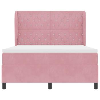 Boxspringbett mit Matratze Rosa 190 x 140 cm Polyester