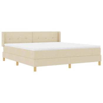 Boxspringbett mit Matratze Creme 200 x 180 cm Polyester