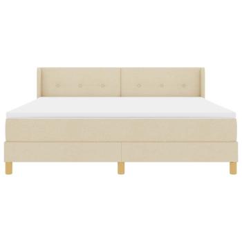 Boxspringbett mit Matratze Creme 200 x 180 cm Polyester