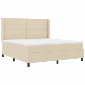 Boxspringbett mit Matratze Creme 180 x 200 cm Stoff