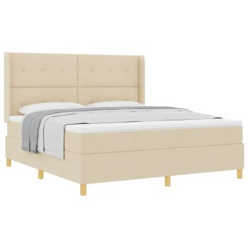Boxspringbett mit Matratze Creme 180 x 200 cm Stoff