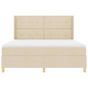 Boxspringbett mit Matratze Creme 180 x 200 cm Stoff