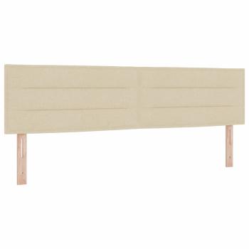 LED Boxspringbett mit LED-Lichtleisten Creme 180 x 200 cm Stoff