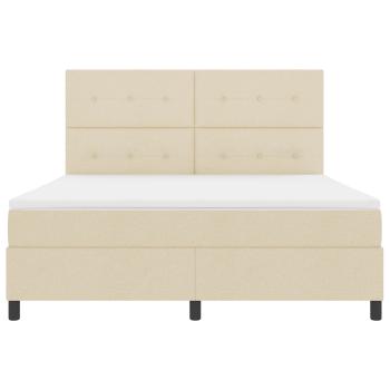 ARDEBO.de - Boxspringbett mit Matratze Creme 180 x 200 cm Stoff