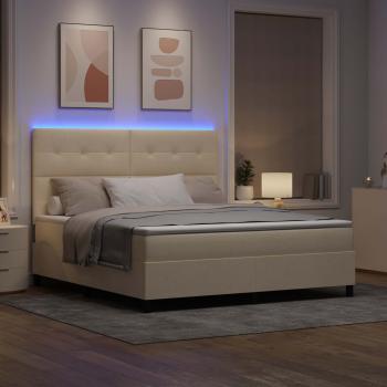 Boxspringbett mit Matratze Creme 180 x 200 cm Stoff