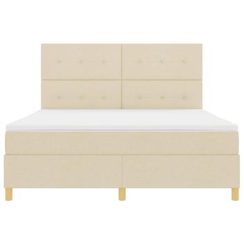LED Boxspringbett mit Matratze Creme 180 x 200 cm Stoff