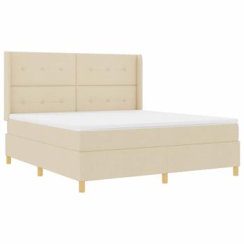 Boxspringbett mit Matratze Creme 140 x 200 cm Stoff