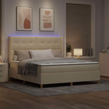 Boxspringbett mit Matratze Creme 140 x 200 cm Stoff