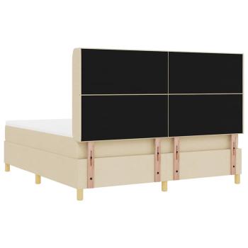 Boxspringbett mit Matratze Creme 140 x 200 cm Stoff