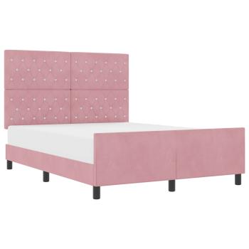 Boxspringbett mit Kopfteil Rosa 140 x 190 cm Samt